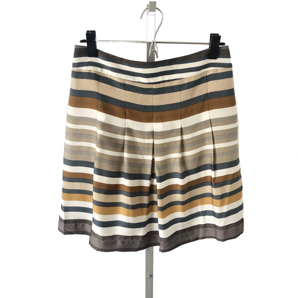 Dalia Collection Striped Pleated Mini Skirt
